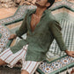 Men's Standing Collar Long Sleeves Cotton Linen Shirt