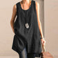 ZANZEA Women's Cotton Linen O-Neck Tunic Tops Tee Blouse