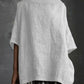 Women's Short Sleeve O-Neck Cotton and Linen Loose Blouses