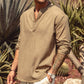 Men's Long Sleeve Solid Color Loose Linen Shirts