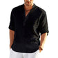 Men's Long Sleeve Cotton Linen Casual Shirt