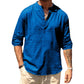 Men's Long Sleeve Solid Color Loose Linen Shirts