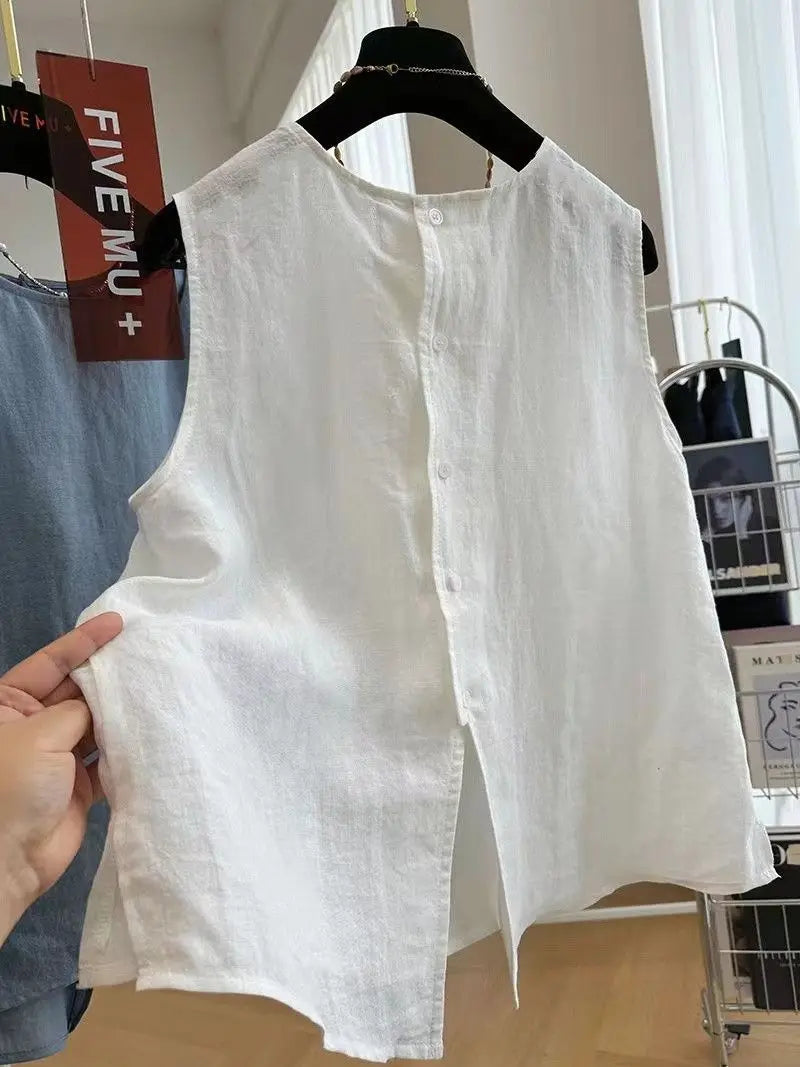 Women’s Cotton Linen Sleeveless Vest