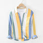 Men's Long Sleeve Button-Up Turn Down Collar Linen Shirt