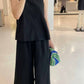 Women's Sleeveless Cross Wide Straps Linen Blouses