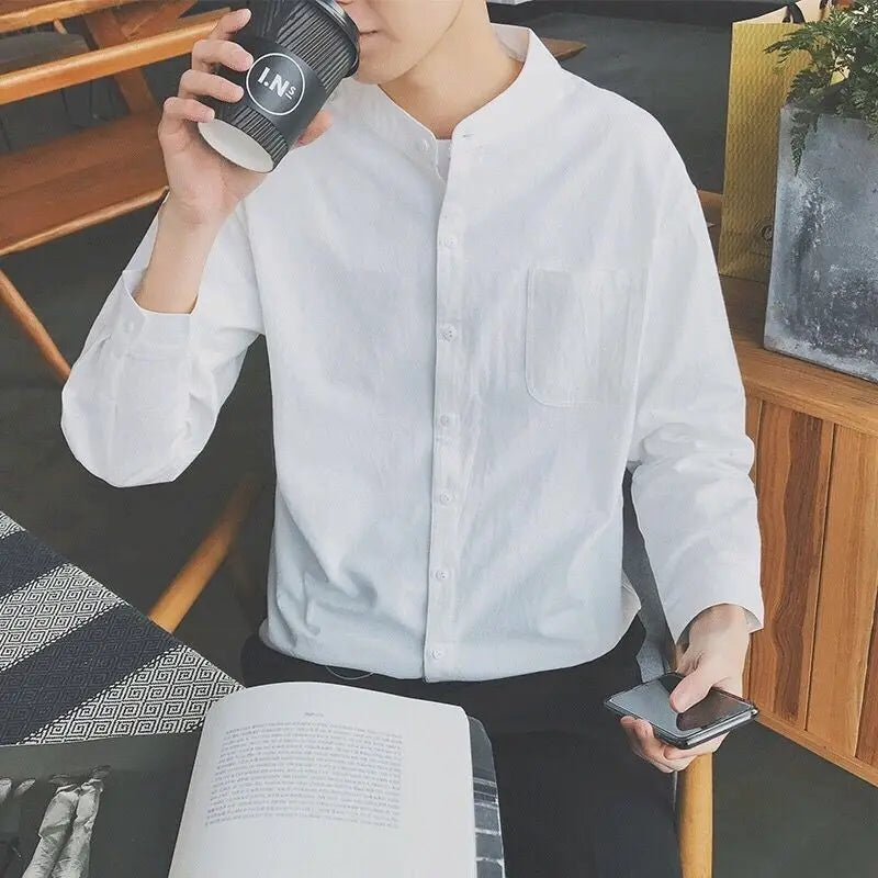 Men’s Cotton Linen Half Sleeve Shirt