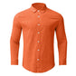 Men's Long Sleeved Linen Cotton Solid Shirt