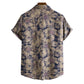 Men's Short Sleeve Slim Fit Vintage Button-Up Linen Shirt