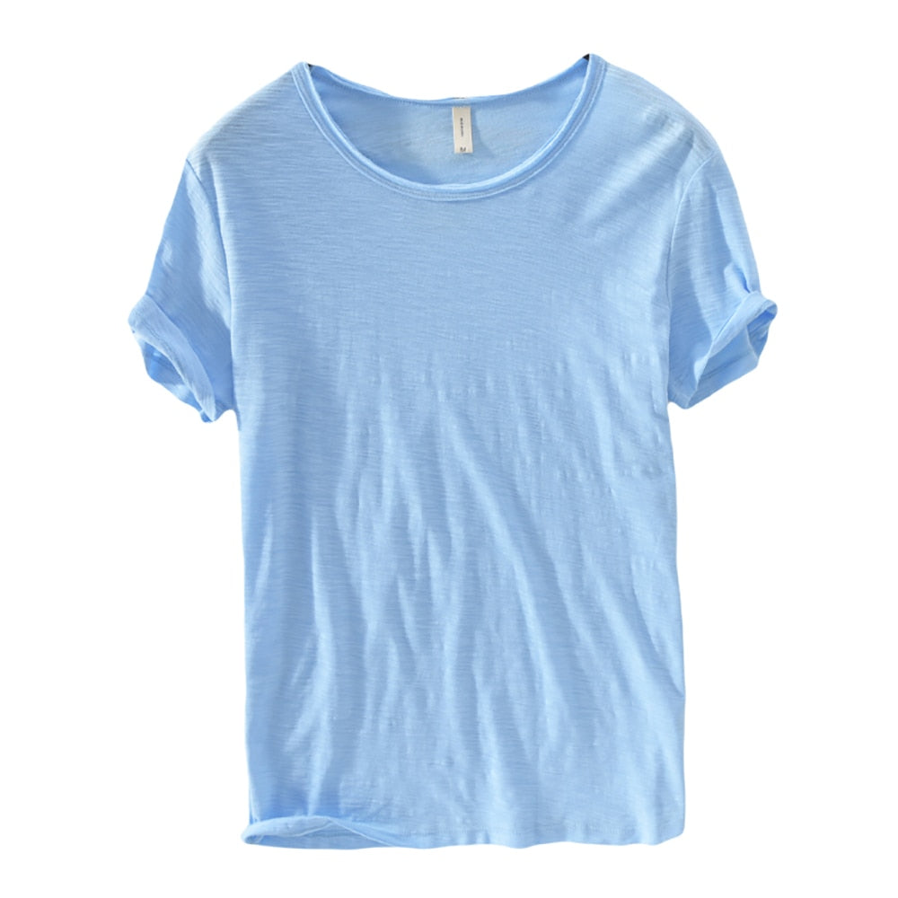 Men's Short Sleeve O-Neck Cotton Linen T-Shirt