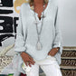 Woman Long Sleeve Boho Top Linen Blouse