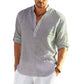Men's Long Sleeve Cotton Linen Casual Shirt