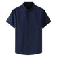 Men's  Short Sleeve Casual Stand Collar Cotton Linen Short