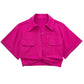 Women's  Knotted Linen Short Smock Blouse