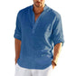 Men's Long Sleeve Cotton Linen Casual Shirt