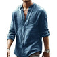 Men's Solid Casual Band Collar