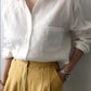 Women's Casual Long Sleeve Cotton Linen Shirt