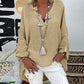 Woman Long Sleeve Boho Top Linen Blouse