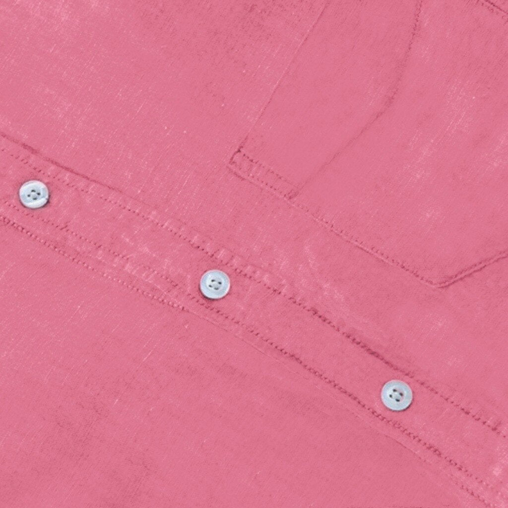 Men's Long Sleeve Breathable Button Top Blouse Linen Shirt