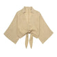 TRAF Women Three Quarter Sleeves  Knotted Linen Shirts