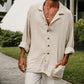 Men's Long Sleeve Vintage Cotton Linen Shirt