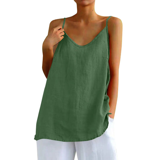 Sexy Cotton Linen Women’s Camisole Vest