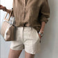 Women's Long Sleeve Cotton Linen Top Tunics Shirt