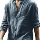 Men's Solid Casual Band Collar