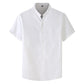 Men's  Short Sleeve Casual Stand Collar Cotton Linen Short