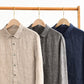 Men's Long Sleeve Pure Linen Shirt - Casual Turn-down Collar