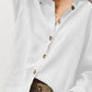 Women's Long Sleeve Linen Cotton Button Blouse Shirt