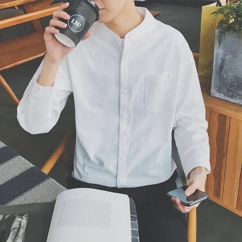 Men’s Cotton Linen Half Sleeve Shirt