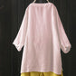 Women - Long Sleeved Cotton Linen Blouse Shirt
