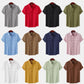 Men's Short Sleeve Turn-down Collar Cotton Linen Shirts