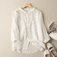 Women's Vintage Floral Embroidery Cotton Linen Casual Shirt