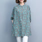 Women's Half Sleeve Oversized Cotton Linen Long Top Blouse