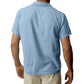 Men Short Sleeve Loose Cardigan Tops Cotton Linen Shirt