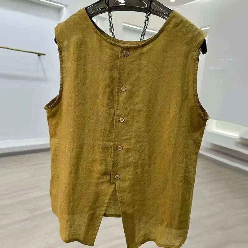Women’s Cotton Linen Sleeveless Vest
