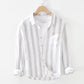 Men's Long Sleeve Button-Up Turn Down Collar Linen Shirt