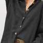 Women's Long Sleeve Linen Cotton Button Blouse Shirt