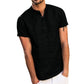 Men's Short Sleeve Tops Cotton Linen Shirt