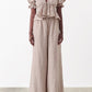 Women's Puff Sleeve Deep V-Neck COTTON Linen Shirt