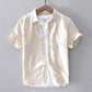 Men's Short Sleeve Turn-down Collar - Cotton Linen Shirts